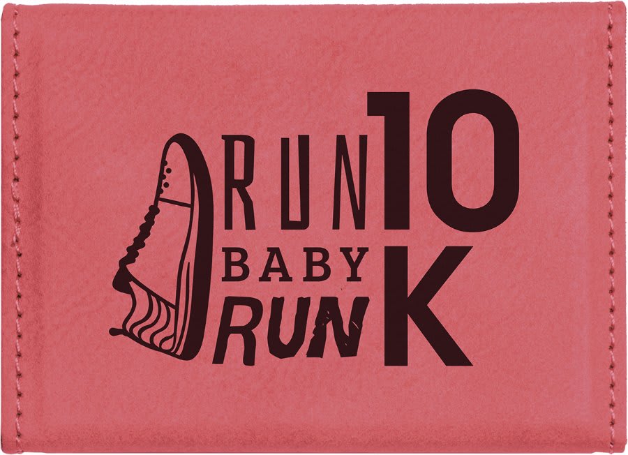 3 3/4" x 2 3/4" Laserable Leatherette Hard Business Card Holder - JDS