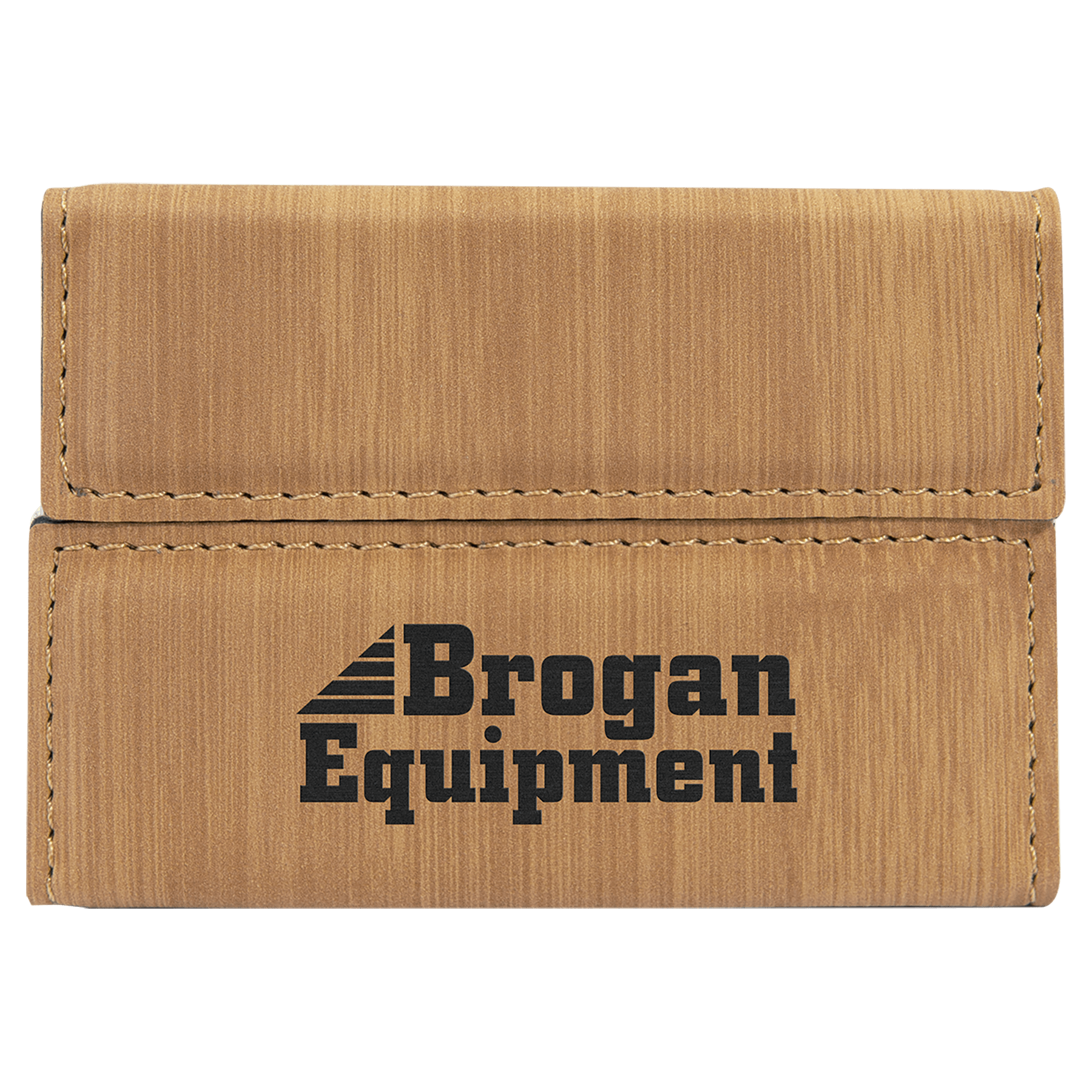 3 3/4" x 2 3/4" Laserable Leatherette Hard Business Card Holder - JDS