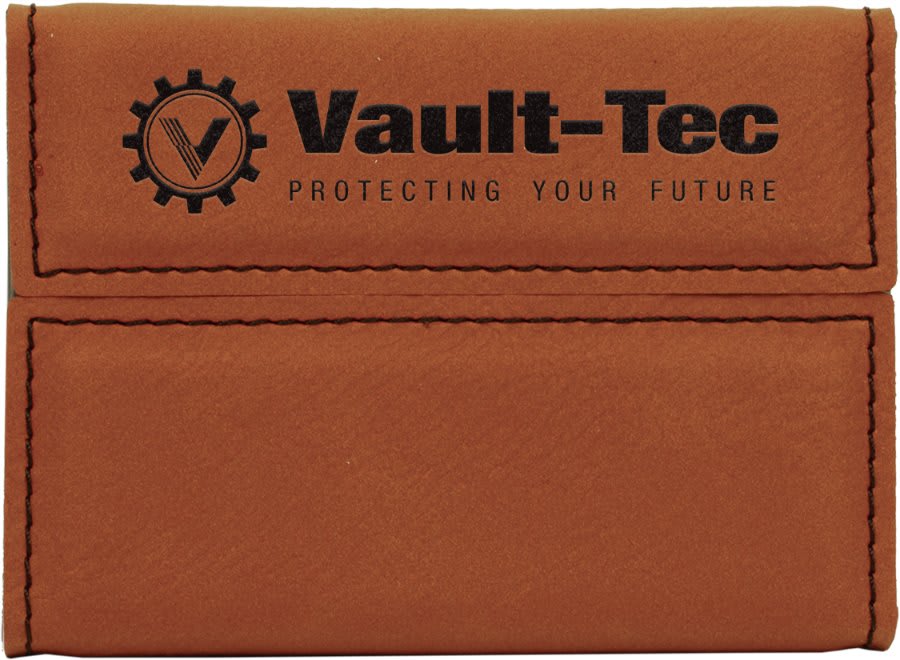 3 3/4" x 2 3/4" Laserable Leatherette Hard Business Card Holder - JDS