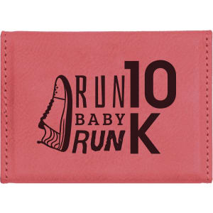 3 3/4" x 2 3/4" Pink Laserable Leatherette Hard Business Card Holder - GFT419 - Austin Print Co.