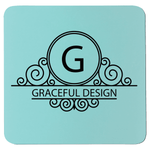 3 3/4" x 3 3/4" Square Teal/Black Silicone Coaster - GFT2102 - JDS