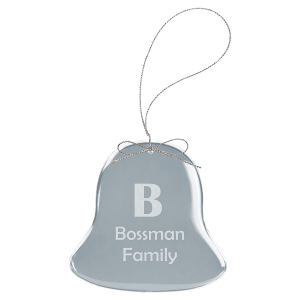 3" Clear Bell Glass Ornament with Silver String - CGS105 - Austin Print Co.