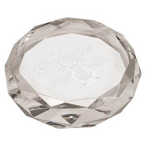 3" Clear Round Crystal Paperweight - CRY6613 - Austin Print Co.