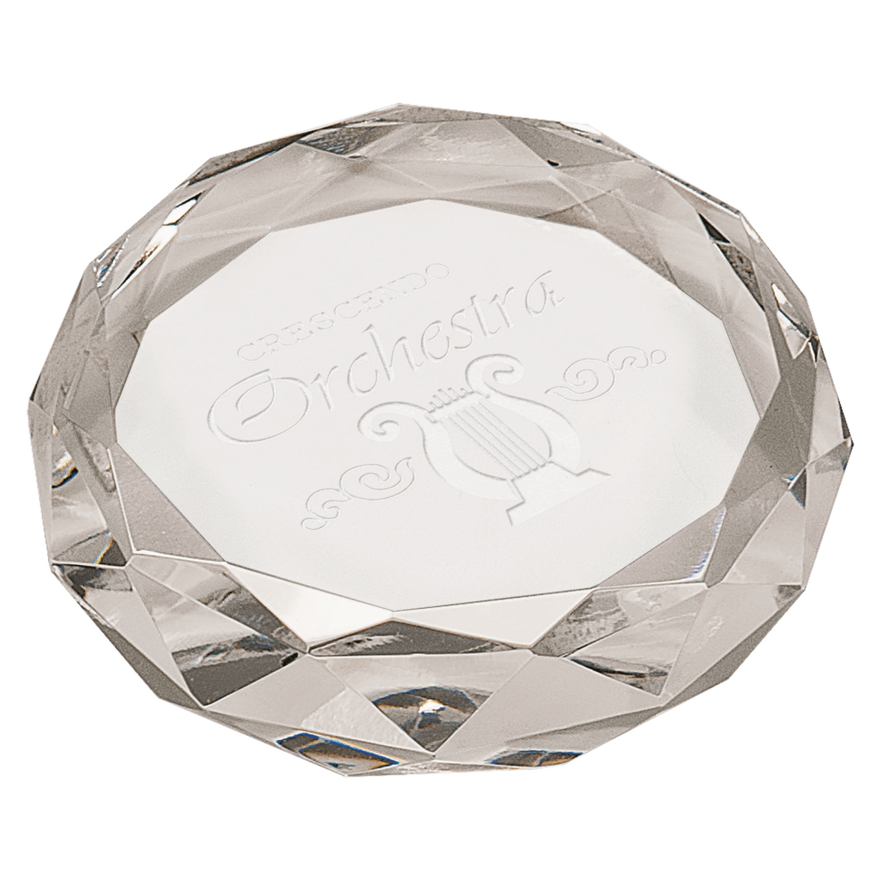 3" Clear Round Crystal Paperweight - JDS