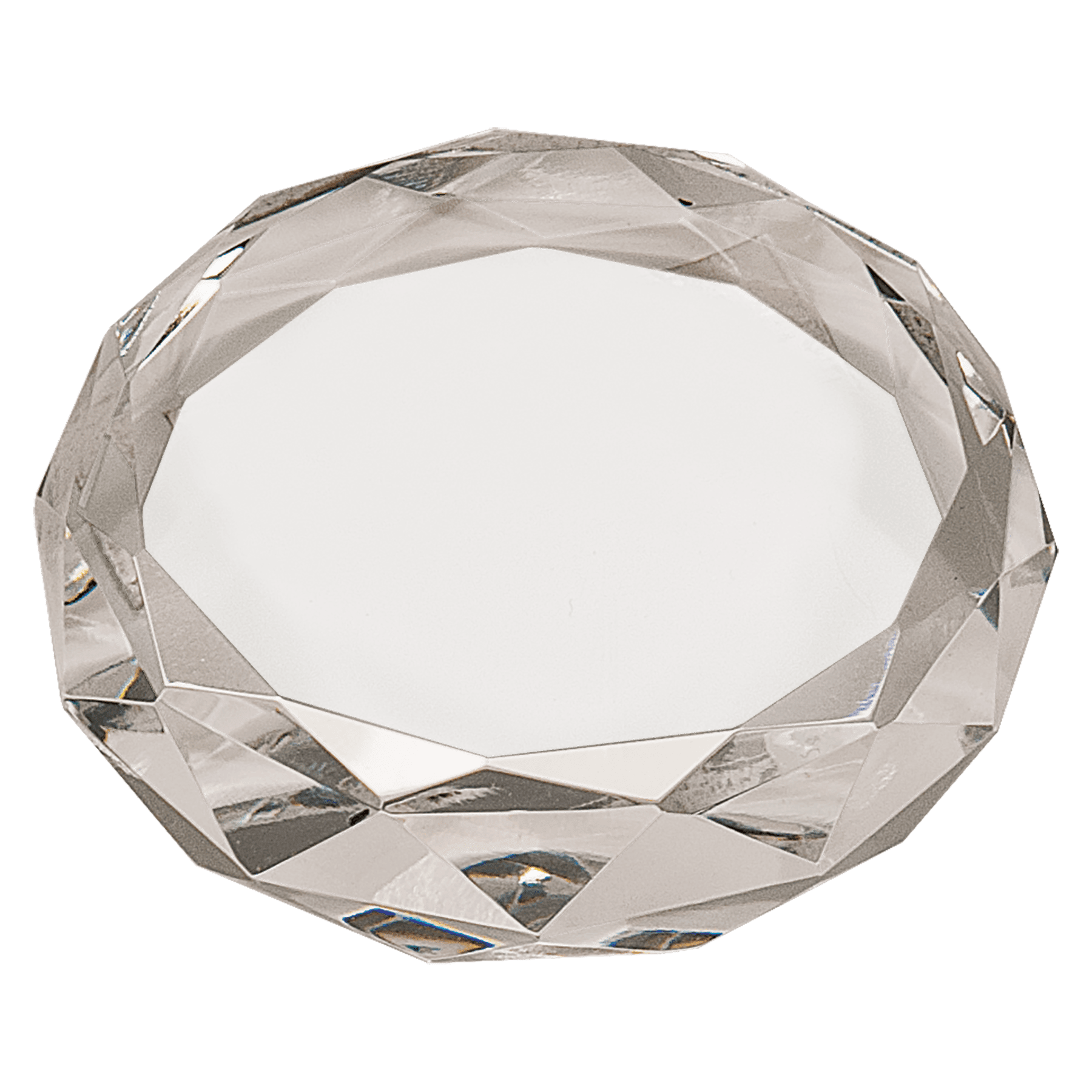 3" Clear Round Crystal Paperweight - JDS