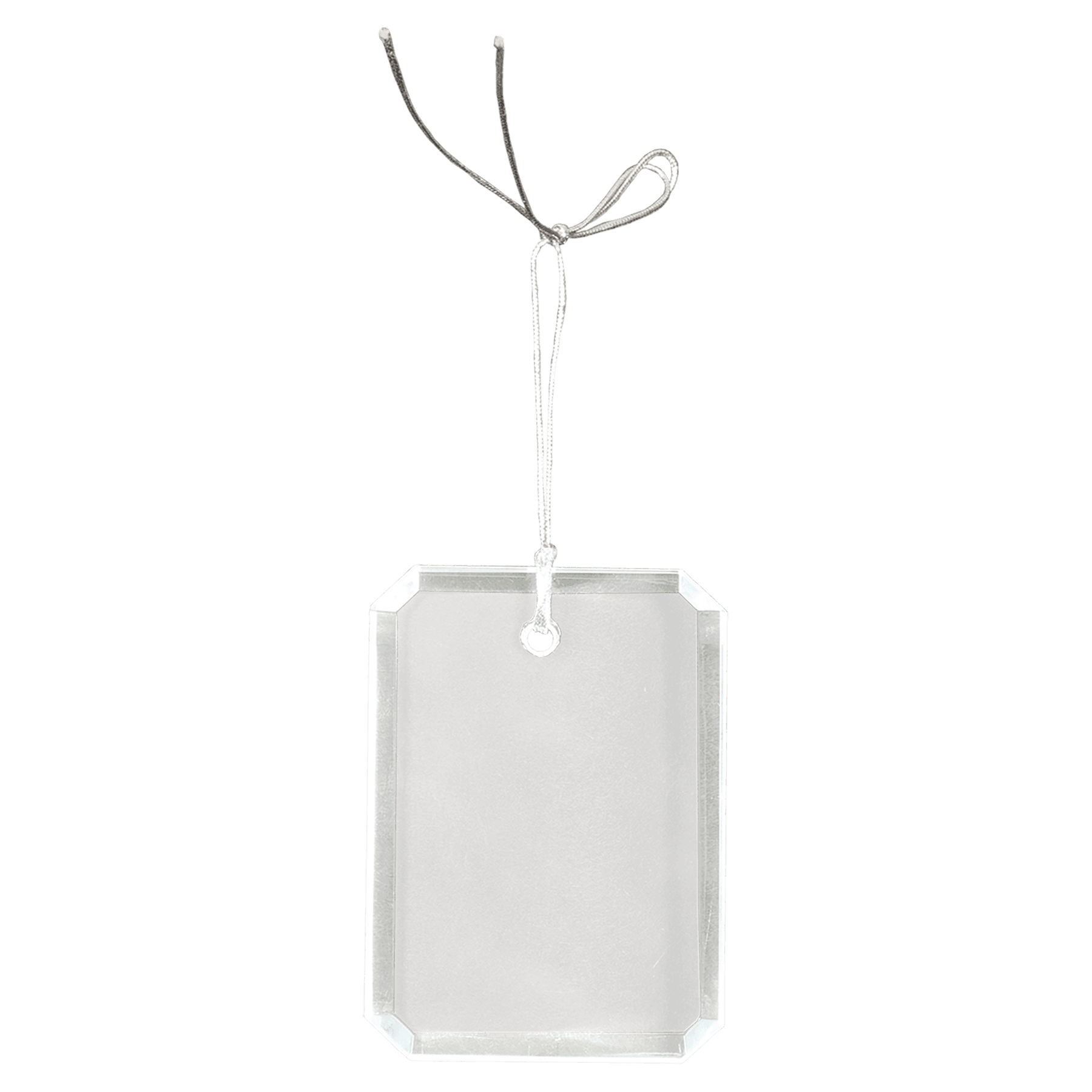 3" Crystal Rectangle Clipped Corner Ornament - JDS