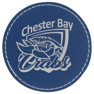 3" Round Blue/Silver Laserable Leatherette Patch with Adhesive - PTH409 - Austin Print Co.