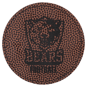 3" Round Football Laserable Leatherette Patch with Adhesive - PTH415 - Austin Print Co.