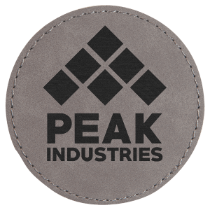 3" Round Gray Laserable Leatherette Patch with Adhesive - PTH404 - Austin Print Co.