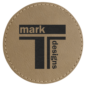 3" Round Light Brown Laserable Leatherette Patch with Adhesive - PTH401 - Austin Print Co.