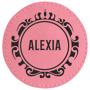 3" Round Pink Laserable Leatherette Patch with Adhesive - PTH407 - Austin Print Co.