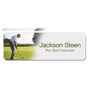 3" x 1" Gloss White Unisub FRP Sublimatable Name Badge with Radius Corners - UN5501 - Austin Print Co.