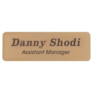 3" x 1" Gold Brass Name Badge Plate - 575 - 22 - Austin Print Co.
