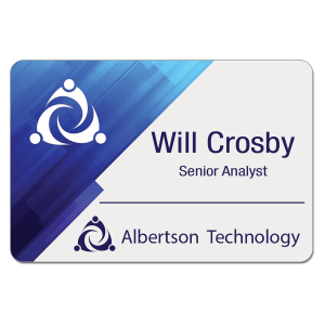 3" x 2" Gloss White Unisub FRP Sublimatable Name Badge with Radius Corners - UN5530 - Austin Print Co.