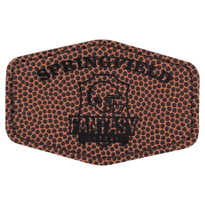 3" x 2" Hex Football Laserable Leatherette Patch with Adhesive - PTH145 - Austin Print Co.