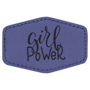 3" x 2" Hex Purple Laserable Leatherette Patch with Adhesive - PTH144 - Austin Print Co.