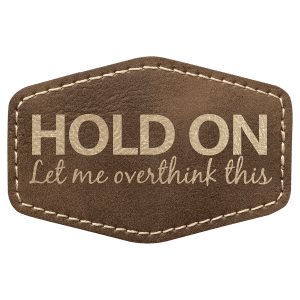 3" x 2" Hex Rustic/Gold Laserable Leatherette Patch with Adhesive - PTH140 - Austin Print Co.