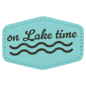 3" x 2" Hex Teal Laserable Leatherette Patch with Adhesive - PTH138 - Austin Print Co.