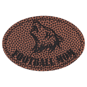 3" x 2" Oval Football Laserable Leatherette Patch with Adhesive - PTH515 - Austin Print Co.