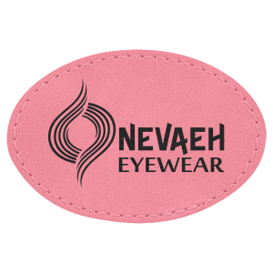 3" x 2" Oval Pink Laserable Leatherette Patch with Adhesive - PTH507 - Austin Print Co.