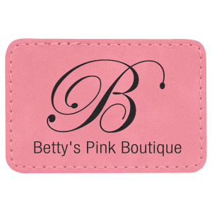3" x 2" Rectangle Pink Laserable Leatherette Patch with Adhesive - PTH107 - Austin Print Co.