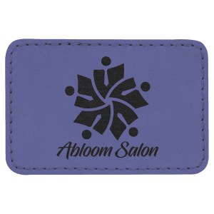 3" x 2" Rectangle Purple Laserable Leatherette Patch with Adhesive - PTH114 - Austin Print Co.