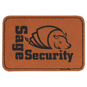 3" x 2" Rectangle Rawhide Laserable Leatherette Patch with Adhesive - PTH102 - Austin Print Co.