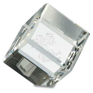 3" x 3" Crystal Cube - CRY048XL - Austin Print Co.