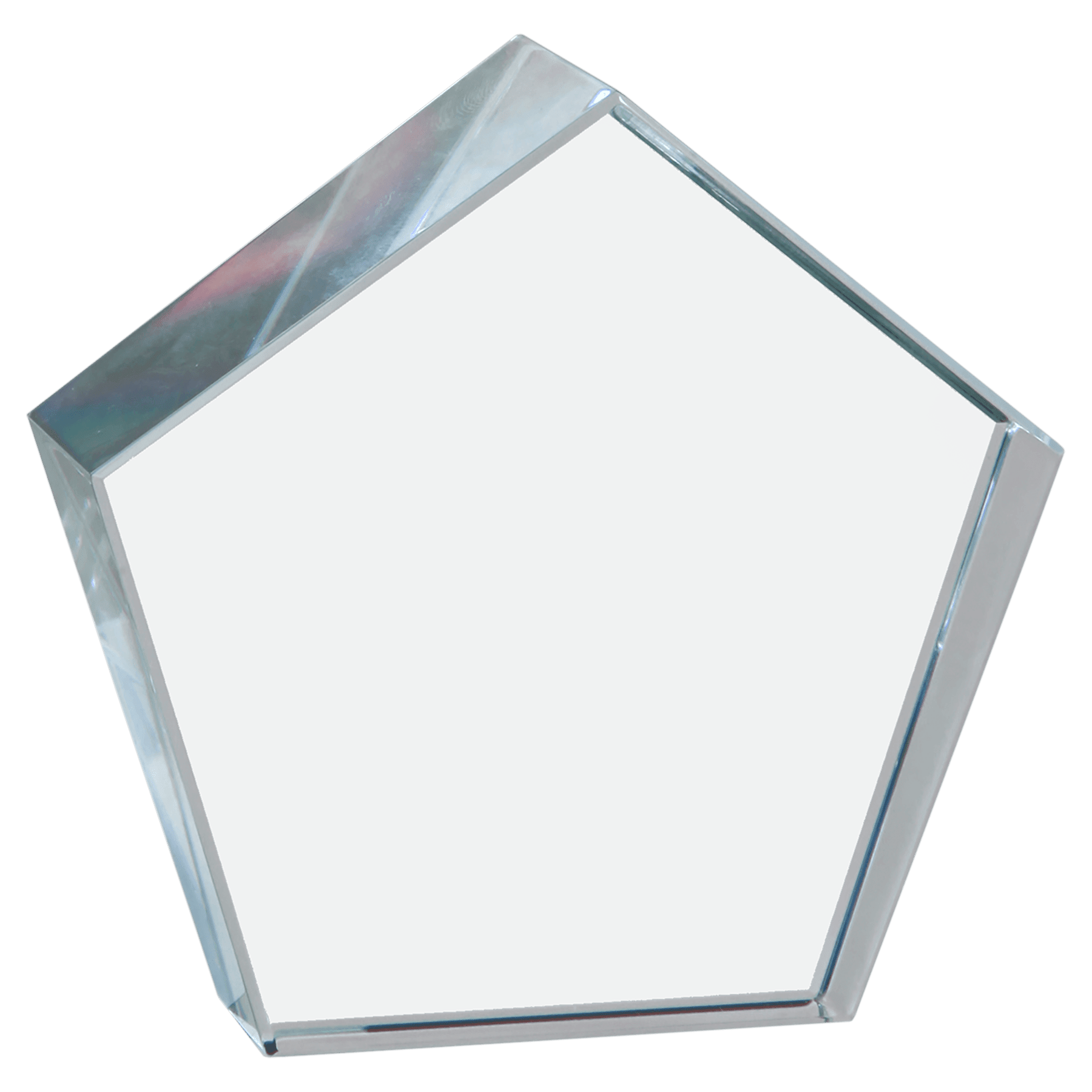 3" x 3" Crystal Pentagon Paperweight - JDS