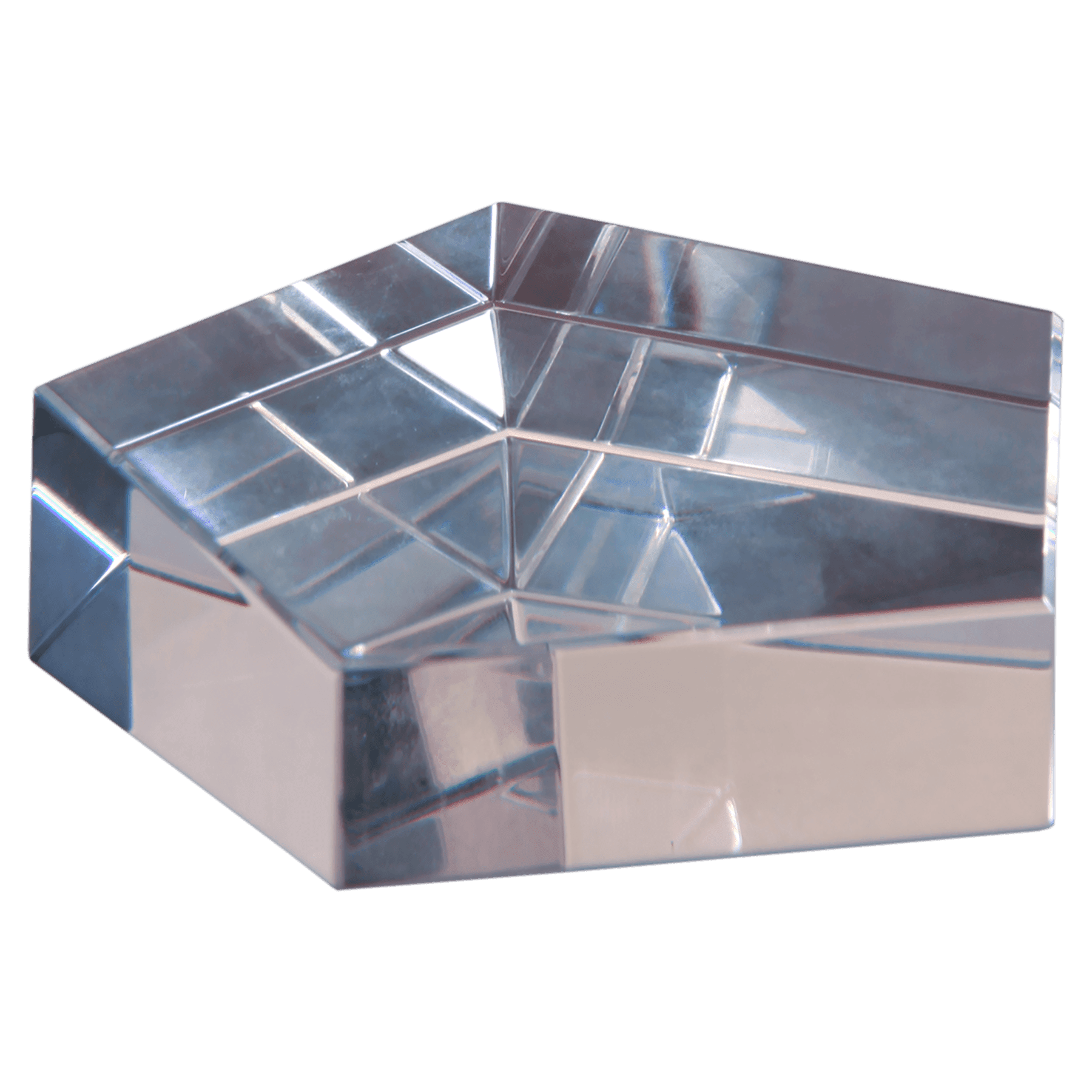 3" x 3" Crystal Pentagon Paperweight - JDS