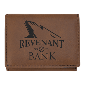 3" x 4" Dark Brown Laserable Leatherette Trifold Wallet - GFT1186 - Austin Print Co.