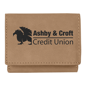 3" x 4" Light Brown Laserable Leatherette Trifold Wallet - GFT1185 - Austin Print Co.
