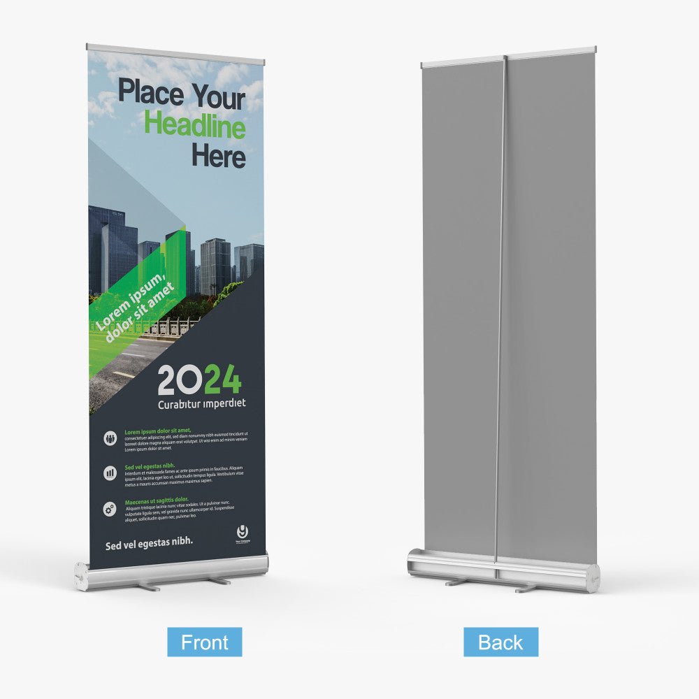 33" x 81" Retractable Banner Stand – Premium UV Printed Fabric - Austin Print Co
