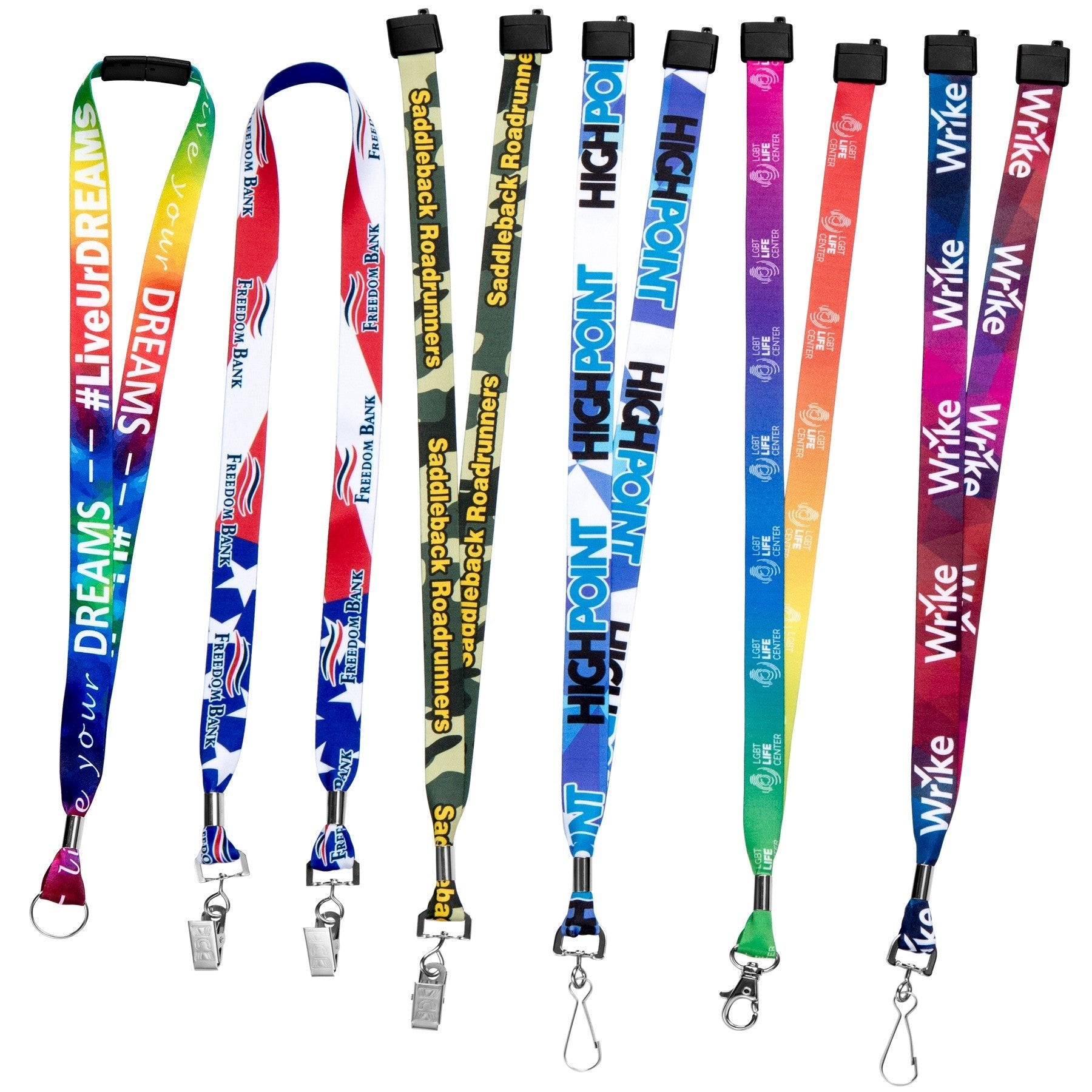 3/4" Dye - Sublimated Lanyard with Metal Crimp & Retractable Badge Reel - STS Brand