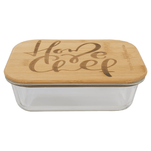 35 oz. Rectangle Glass Container with Bamboo Lid - GSC103 - Austin Print Co.
