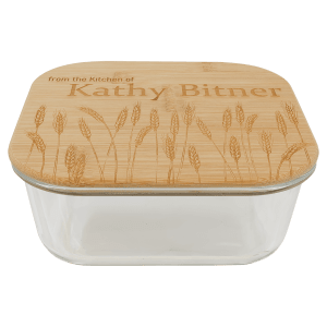 37 oz. Square Glass Container with Bamboo Lid - GSC203 - Austin Print Co.