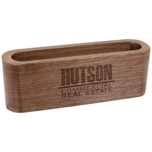 4 1/2" Walnut Wood Business Card Holder - DS4W - JDS