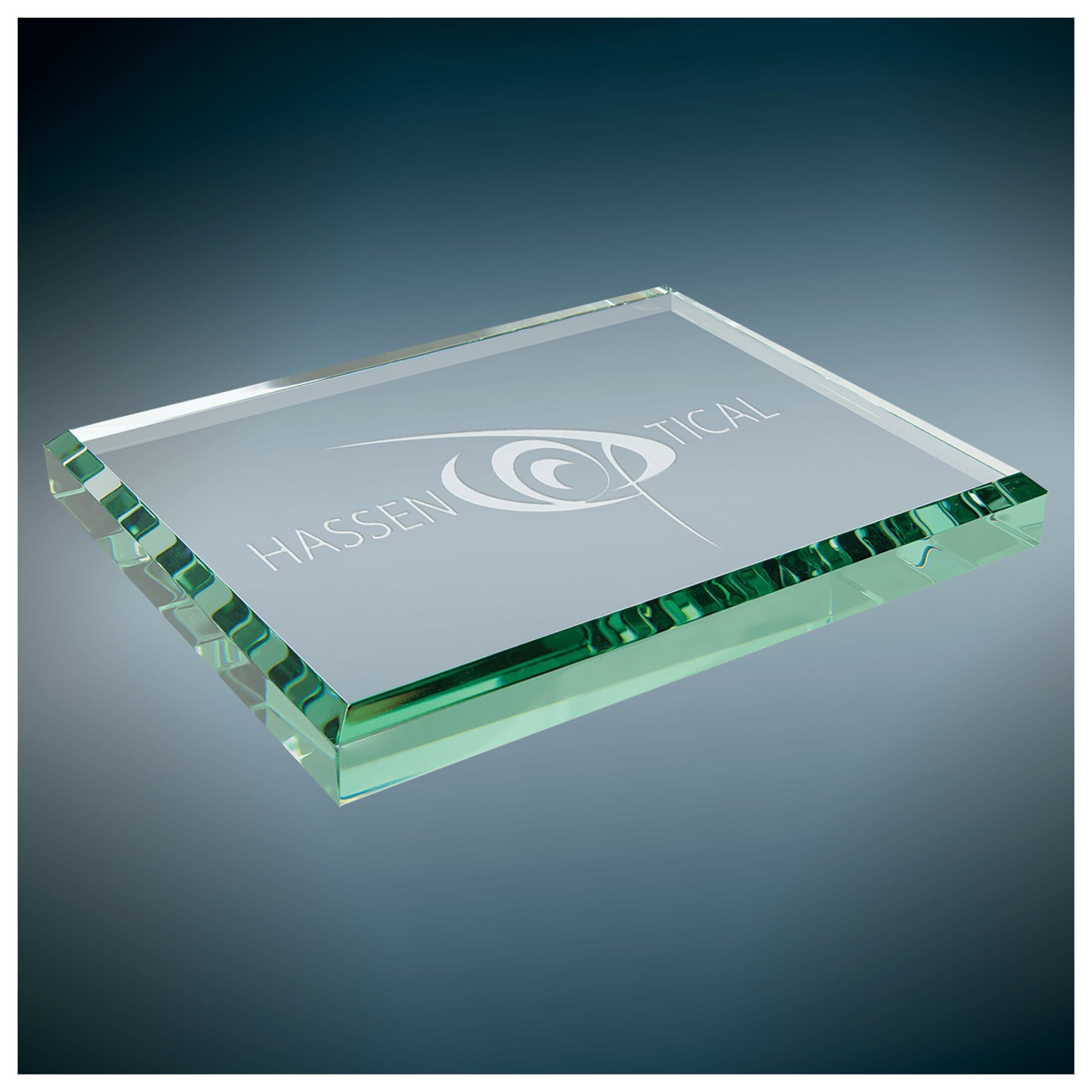 4 1/2" x 3 1/2" x 1/2" Jade Glass Paperweight - JDS