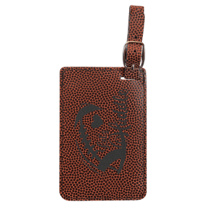 4 1/4" x 2 3/4" Football Laserable Leatherette Luggage Tag - GFT992 - Austin Print Co.