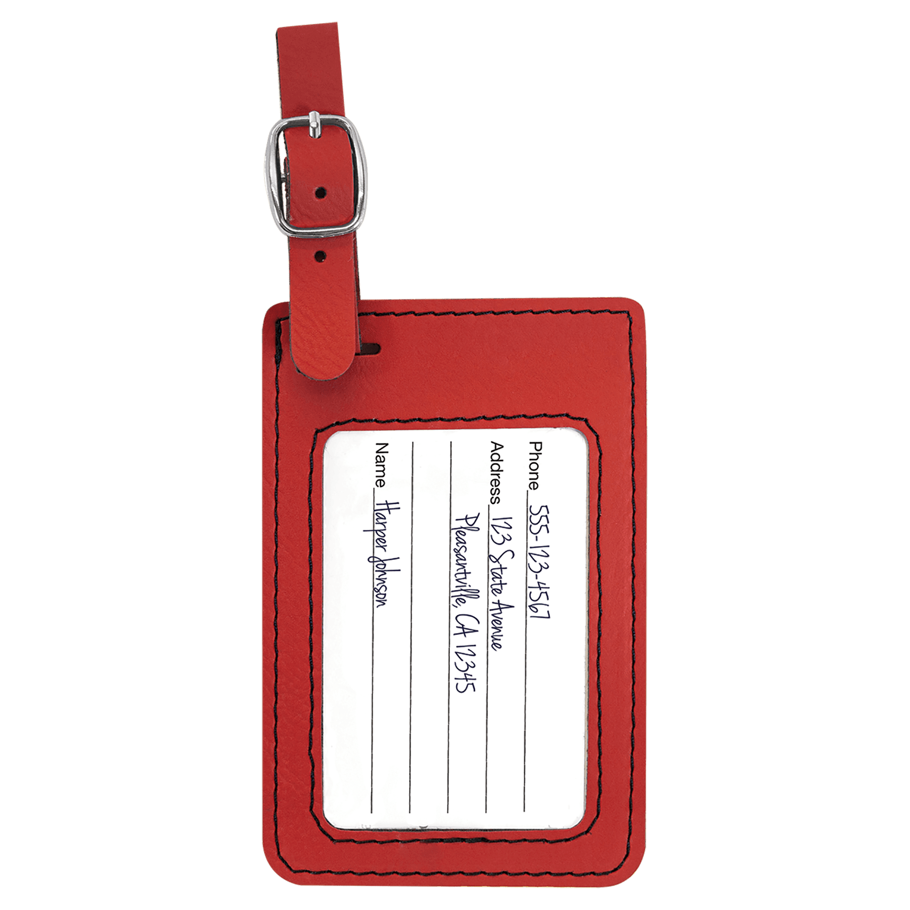 4 1/4" x 2 3/4" Laserable Leatherette Luggage Tag - JDS