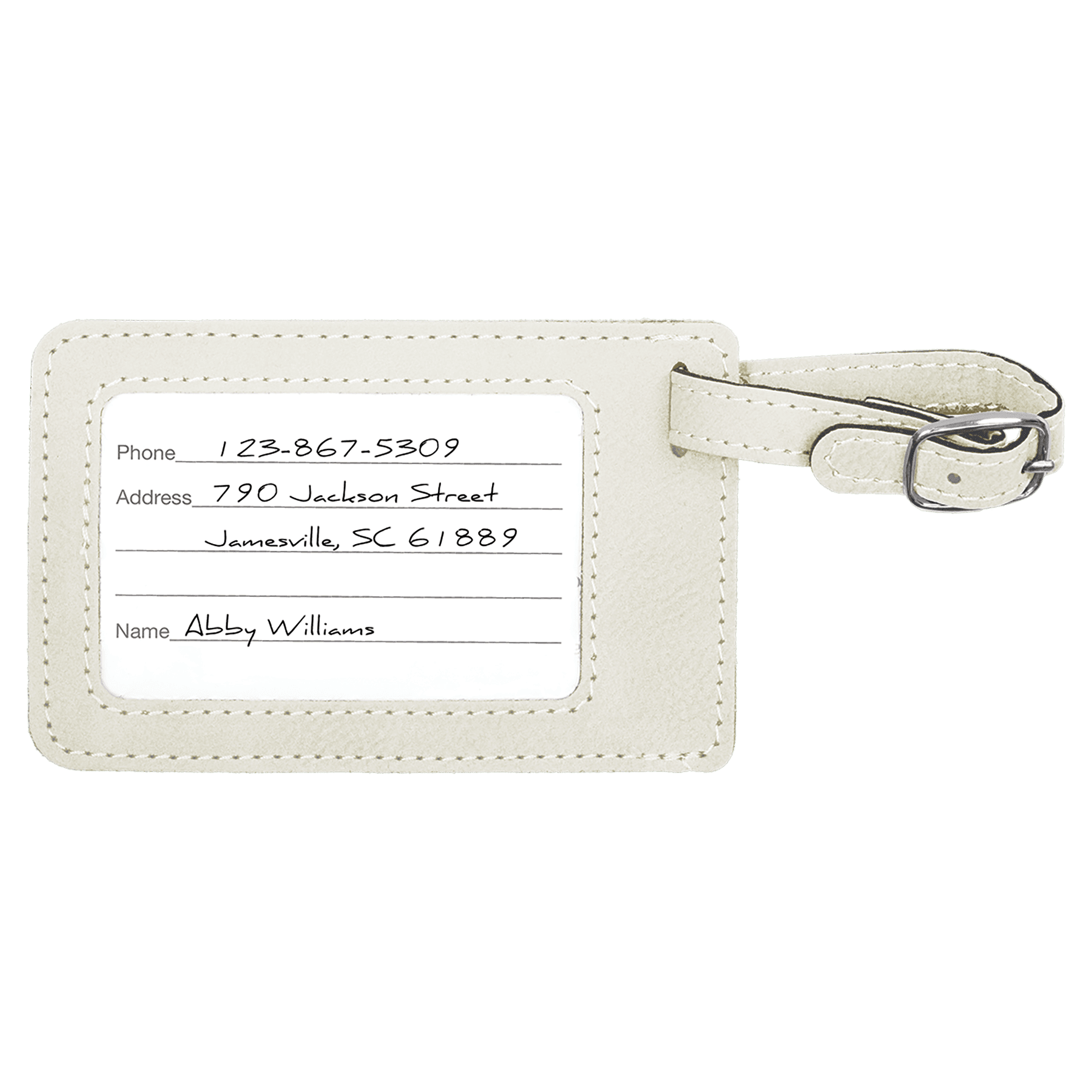 4 1/4" x 2 3/4" Laserable Leatherette Luggage Tag - JDS