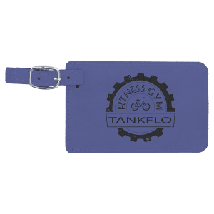 4 1/4" x 2 3/4" Purple Laserable Leatherette Luggage Tag - GFT991 - Austin Print Co.