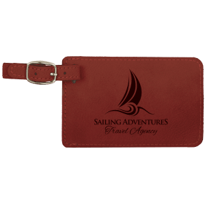 4 1/4" x 2 3/4" Rose Laserable Leatherette Luggage Tag - GFT370 - Austin Print Co.