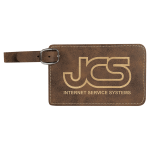 4 1/4" x 2 3/4" Rustic/Gold Laserable Leatherette Luggage Tag - GFT703 - Austin Print Co.