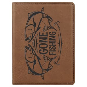 4 1/4" x 5 1/2" Dark Brown Laserable Leatherette Passport Holder - GFT642 - Austin Print Co.