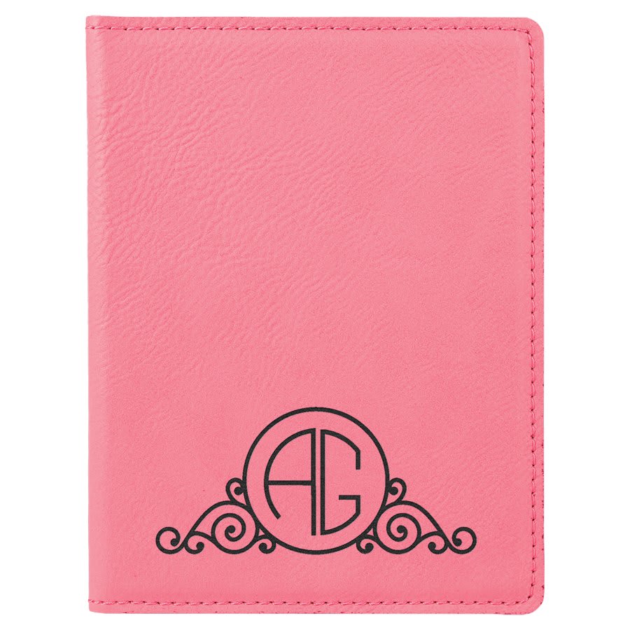4 1/4" x 5 1/2" Laserable Leatherette Passport Holder - JDS