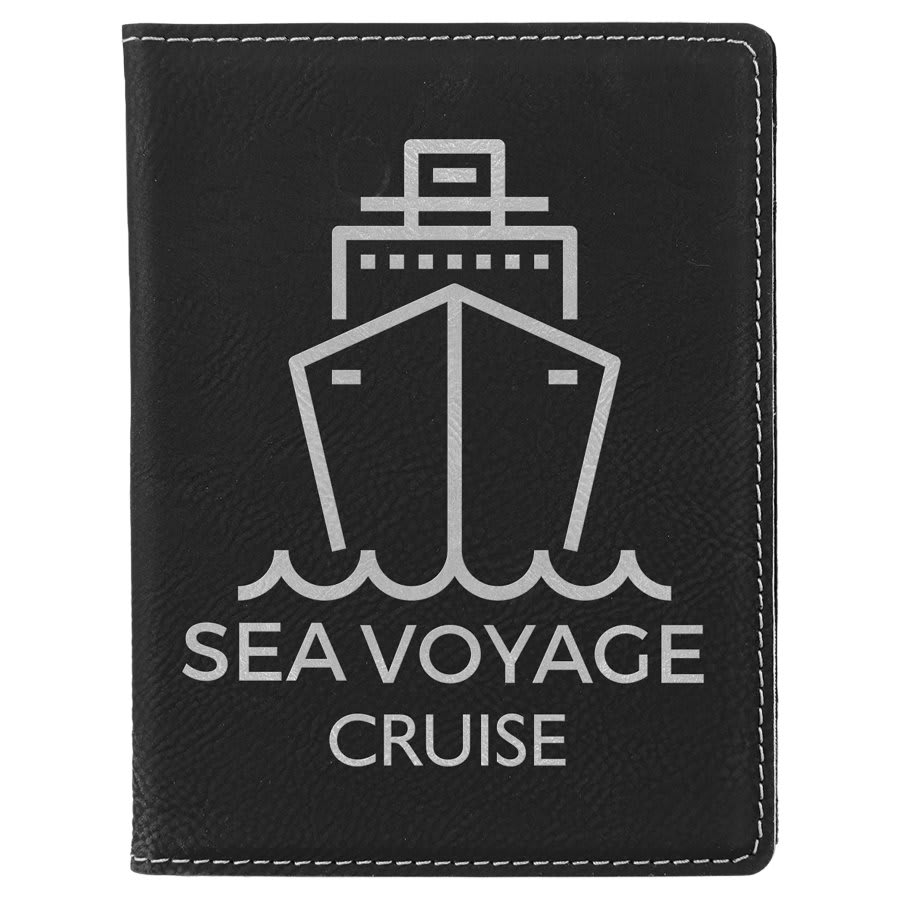 4 1/4" x 5 1/2" Laserable Leatherette Passport Holder - JDS