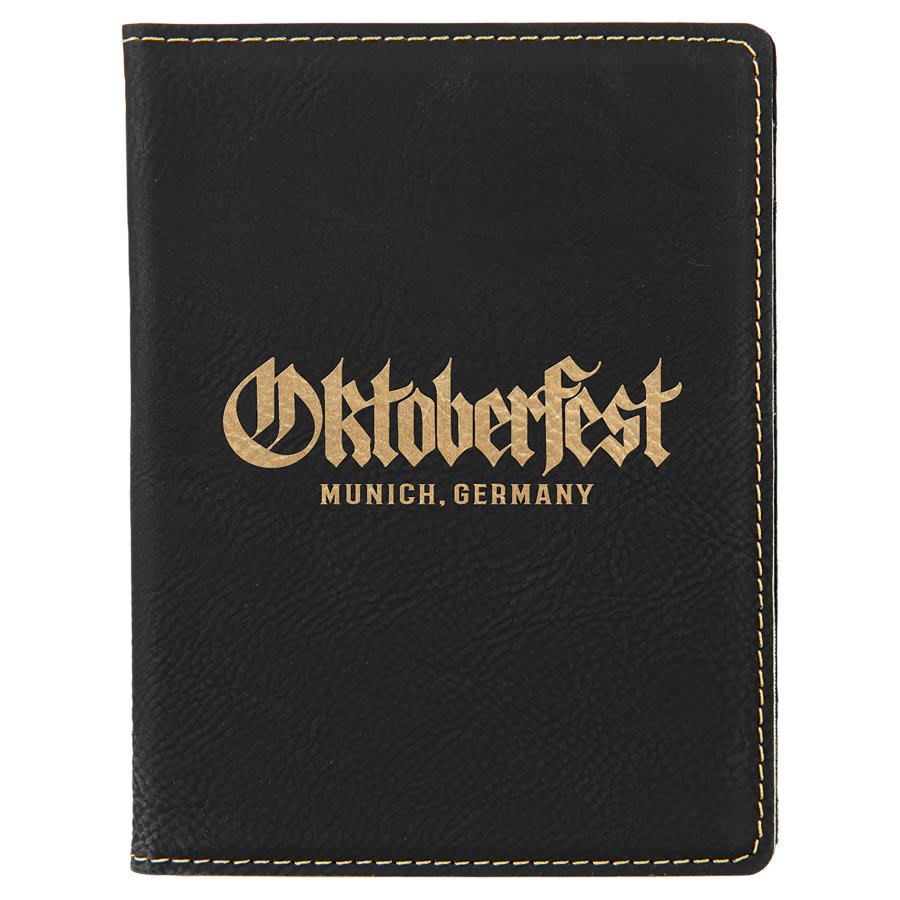 4 1/4" x 5 1/2" Laserable Leatherette Passport Holder - JDS