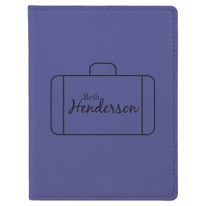 4 1/4" x 5 1/2" Purple Laserable Leatherette Passport Holder - GFT936 - Austin Print Co.