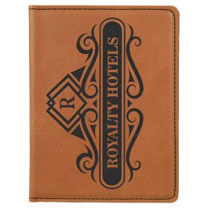 4 1/4" x 5 1/2" Rawhide Laserable Leatherette Passport Holder - GFT644 - Austin Print Co.
